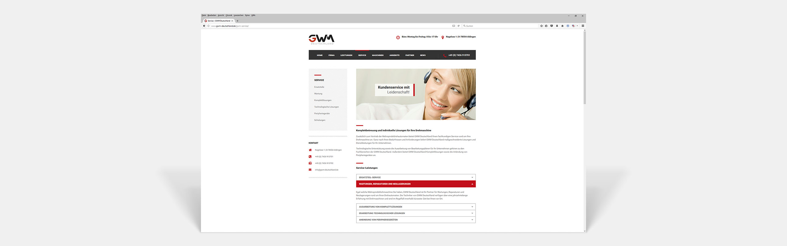 GWM Deutschland GmbH Responsive Website Service by Hirschburg Werbeagentur