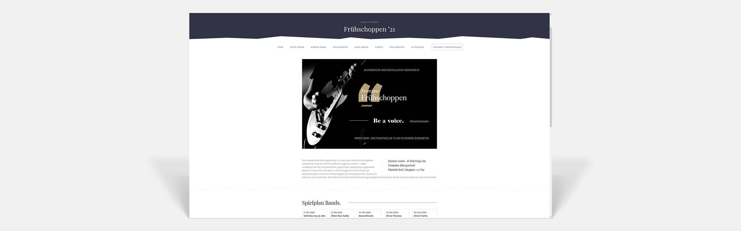 Hofgut Domäne Hechingen Website Frühschoppen by Hirschburg Werbeagentur