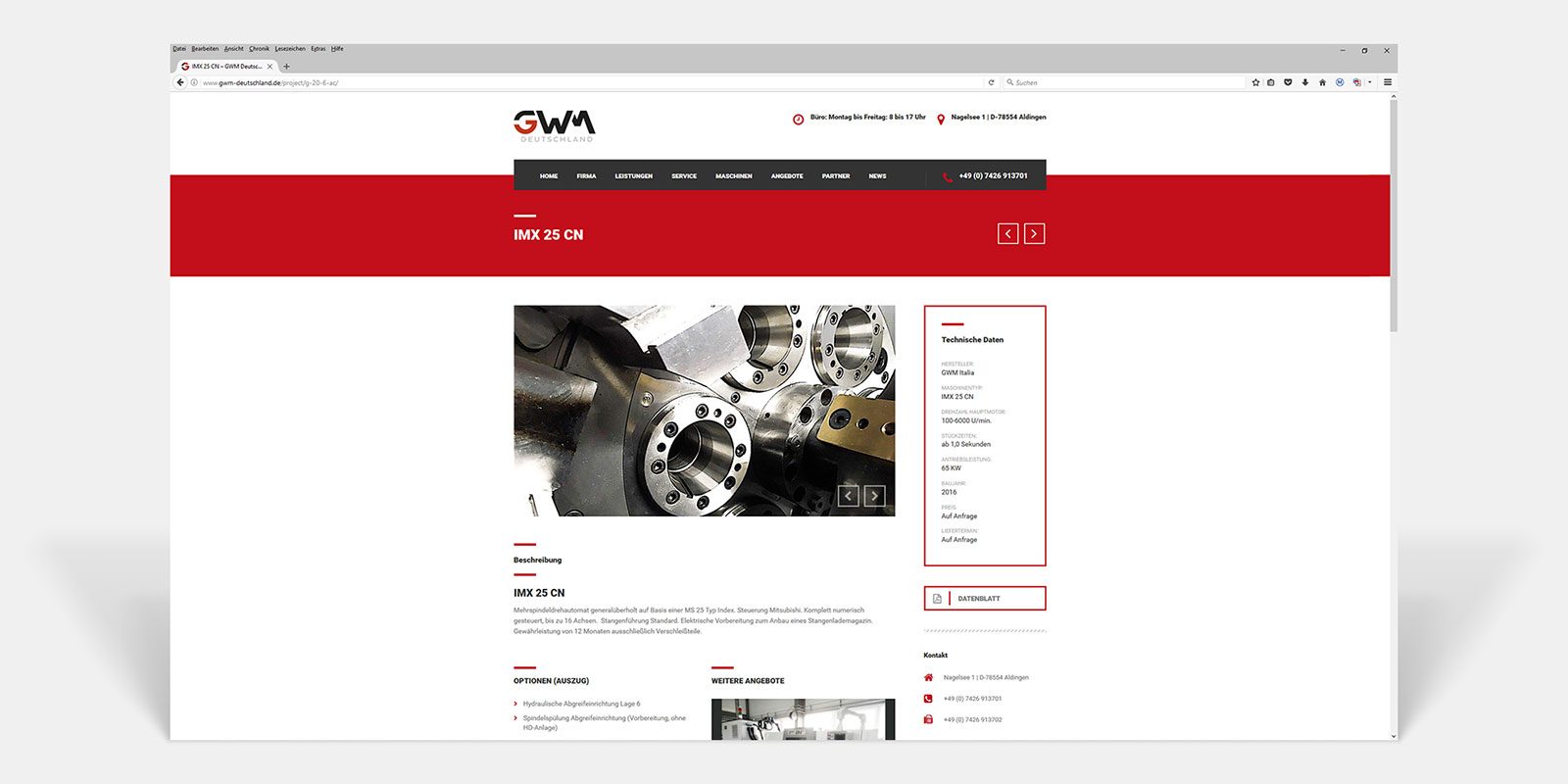 GWM Deutschland GmbH Responsive Website Angebote by Hirschburg Werbeagentur