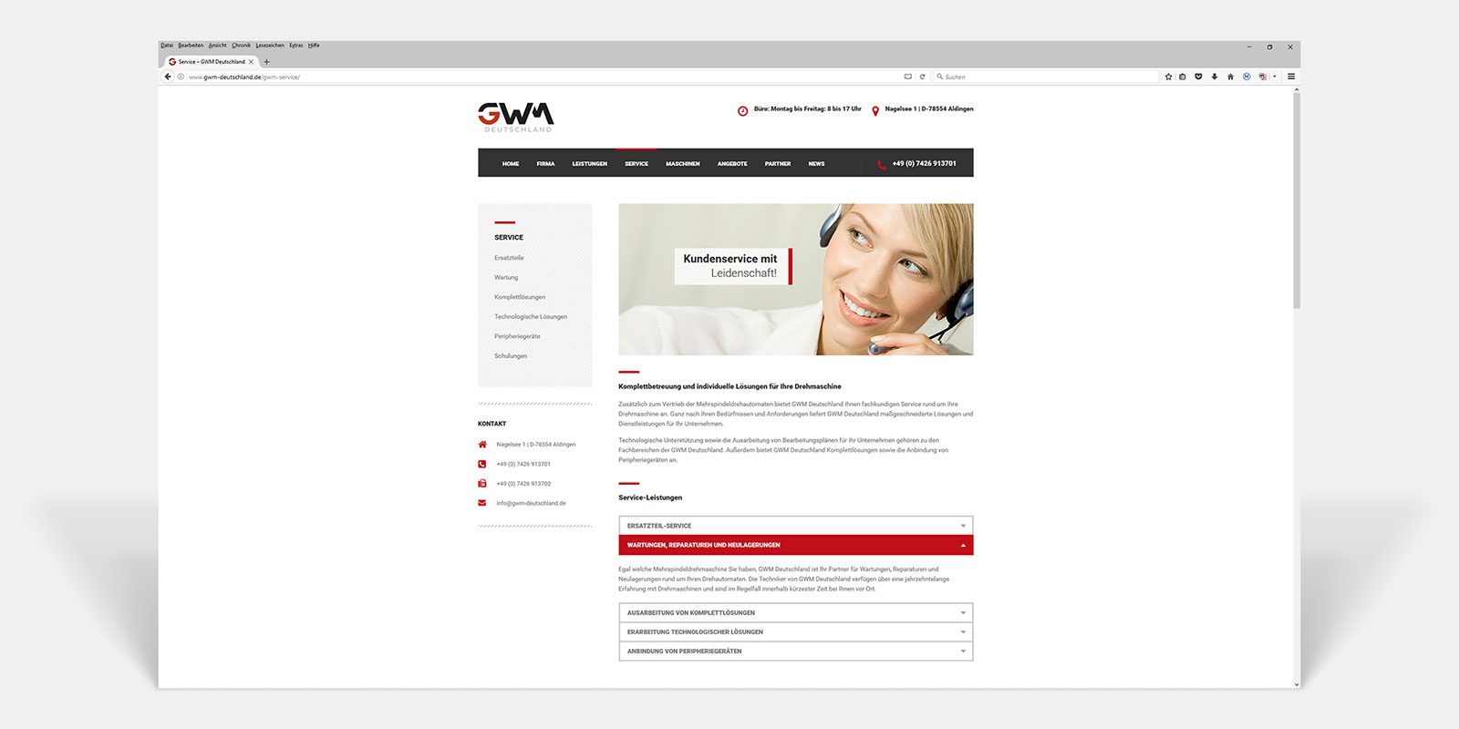 GWM Deutschland GmbH Responsive Website Service by Hirschburg Werbeagentur