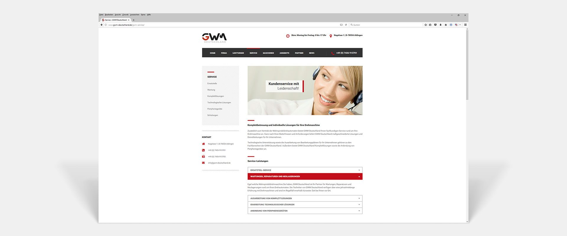 GWM Deutschland GmbH Responsive Website Service by Hirschburg Werbeagentur