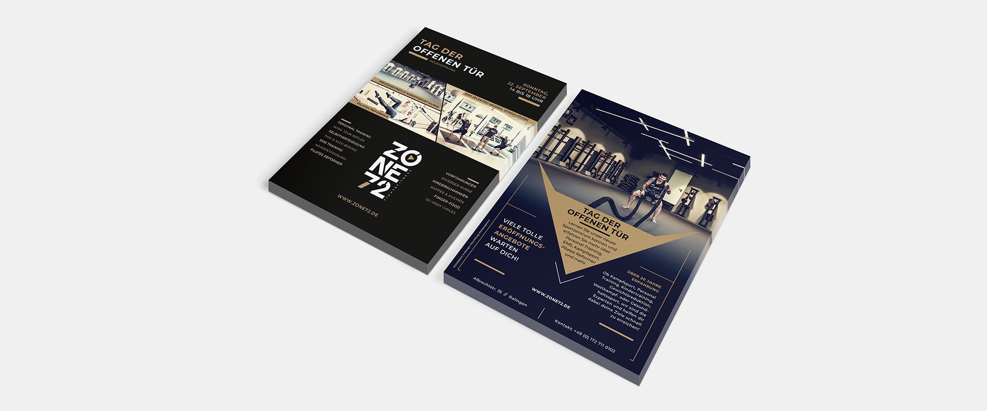 Zone 72 Fitness & Kampfsport Zentrum Flyer by Hirschburg Werbeagentur